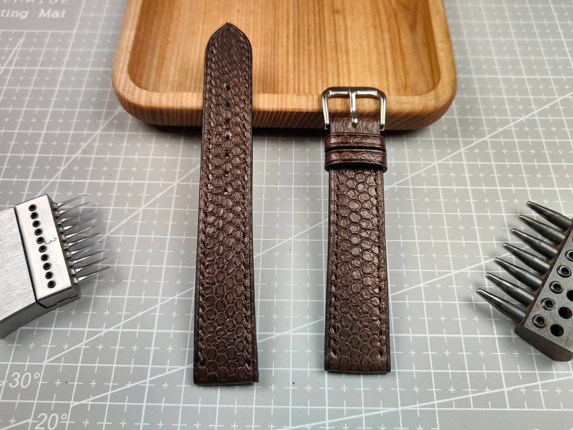 Any modification brown snake leather watch band custom watch straps men's watch wrist  small watch wris aligator strap bracelet large